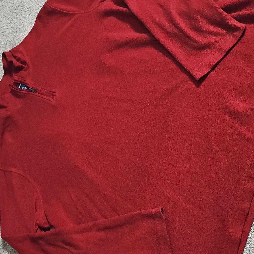 🟠H3🔹️Croft & Barrow Men's Zip-Up Sweater in Rich Red